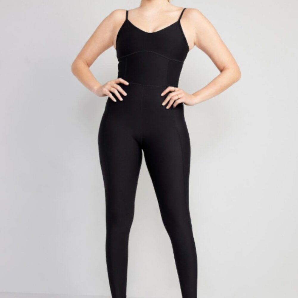 Old Navy - PowerSoft 7/8 Cami Bodysuit for Women - Black